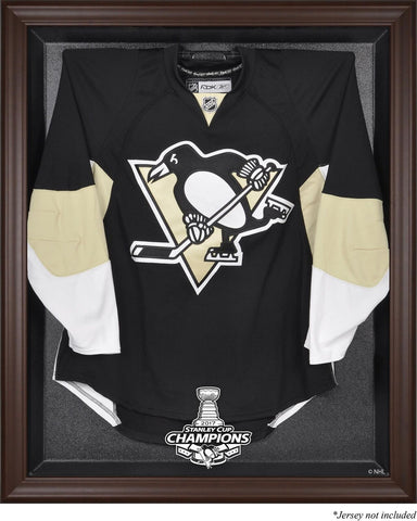 Penguins '17 Stanley Cup Champs Brown Framed Jersey Display Case