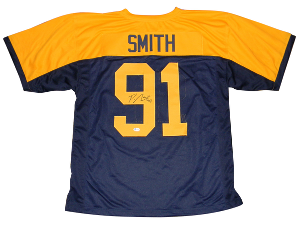 PRESTON SMITH AUTOGRAPHED SIGNED GREEN BAY PACKERS #91 THROWBACK JERSEY BECKETT