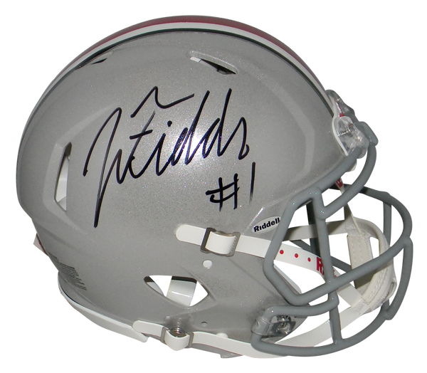 JUSTIN FIELDS SIGNED OHIO STATE BUCKEYES FULL SIZE SPEED AUTHENTIC HELMET BAS