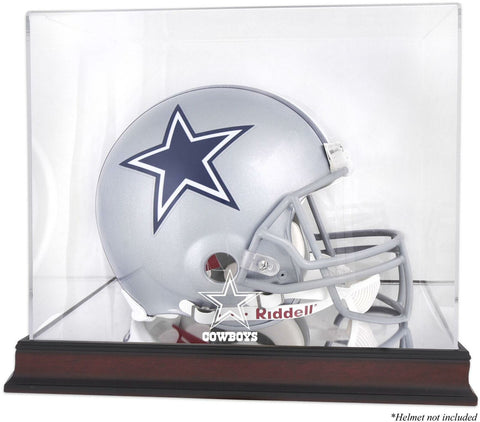 Cowboys Mahogany Helmet Logo Display Case with Mirror Back - Fanatics