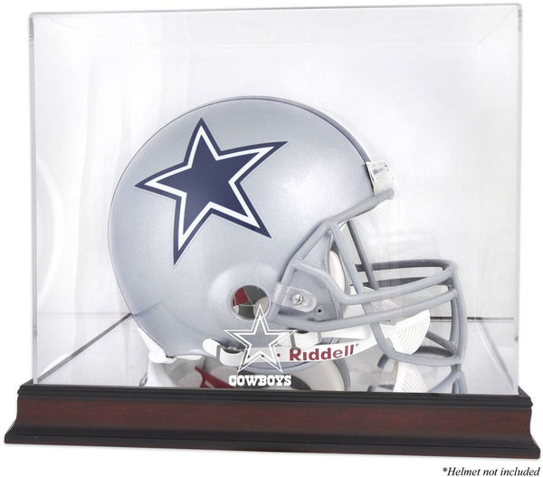 Cowboys Mahogany Helmet Logo Display Case with Mirror Back-Fanatics
