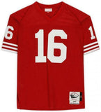 Joe Montana SF 49ers Signed Mitchell & Ness Red Authentic Jersey & "HOF 00" Insc