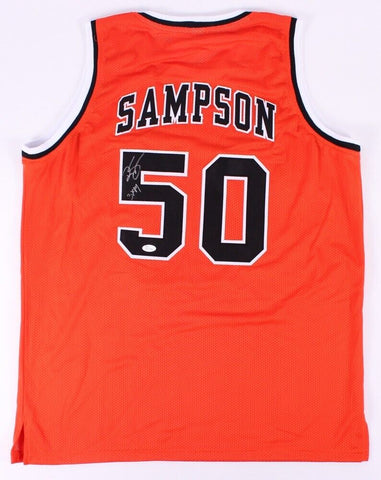 Ralph Sampson Signed Virginia Cavaliers Jersey (JSA COA) Rockets H.O.F. Center