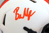 Baker Mayfield Autographed Cleveland Browns Lunar Mini Helmet- Beckett W *Orange
