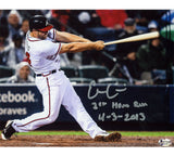 Evan Gattis Signed Atlanta Braves Unframed 8X10 Photo - Swinging- "1st Home Run
