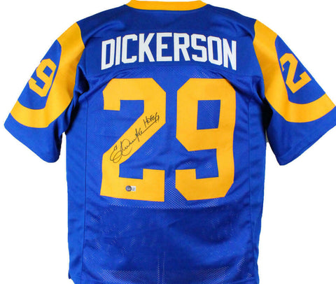 Eric Dickerson Signed Blue/Yellow Pro Style Jersey w/ HOF-Beckett W Hologram
