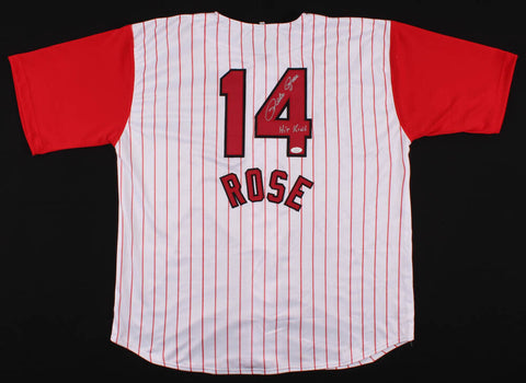 Pete Rose Signed Cincinnati Reds Jersey (JSA COA) MLBs All Time Hit King w/4256