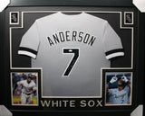 TIM ANDERSON (White Sox grey SKYLINE) Signed Autographed Framed Jersey JSA