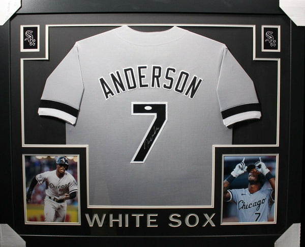 TIM ANDERSON (White Sox grey SKYLINE) Signed Autographed Framed