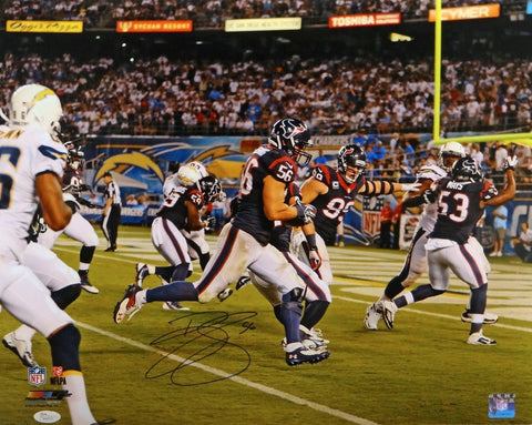 Brian Cushing Autographed Texans 16x20 TD Run Against Chargers Photo- JSA W Auth
