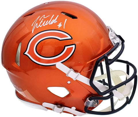 JUSTIN FIELDS AUTOGRAPHED BEARS FLASH FULL SIZE AUTHENTIC HELMET BECKETT 197094