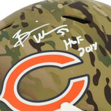 Brian Urlacher Chicago Bears Signed Camo Alternate Replica Helmet & HOF 18 Insc