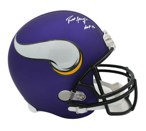 Brett Favre Signed Minnesota Vikings Full Size NFL Helmet With "HOF 16" In