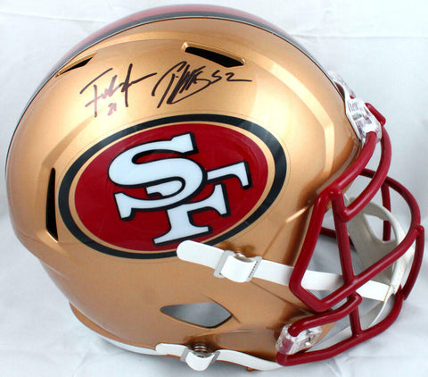 Frank Gore/Patrick Willis Autographed F/S 49ers 96-08 Speed Helmet-BeckettW Holo