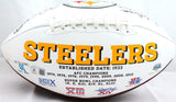 Jack Lambert Jack Ham Andy Russell HOF Signed Steelers Logo Football-BAW Holo
