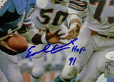 Earl Campbell Signed Oilers 8x10 Photo Vs. Dolphins PF w/HOF- JSA W Auth *Blue
