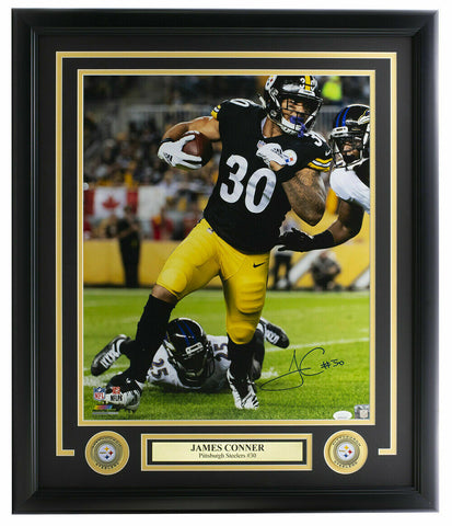 James Conner Pittsburgh Steelers Signed Framed 16x20 Photo JSA ITP