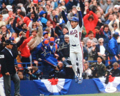 Lenny Dykstra Autographed 8x10 New York Mets Celebrating Photo- JSA W *Silver *M