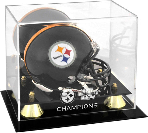 Pittsburgh Steelers Super Bowl XL Champs Golden Classic Mini Helmet Logo Case