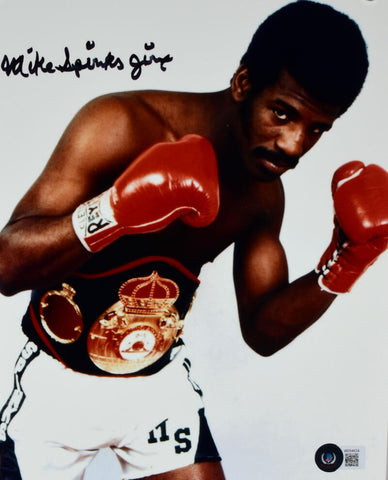 Michael Spinks Autographed 8x10 Close Up Photo - Beckett W Hologram *Black