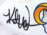Kurt Warner Autographed St. Louis Rams Logo Football-Beckett W Hologram *Black