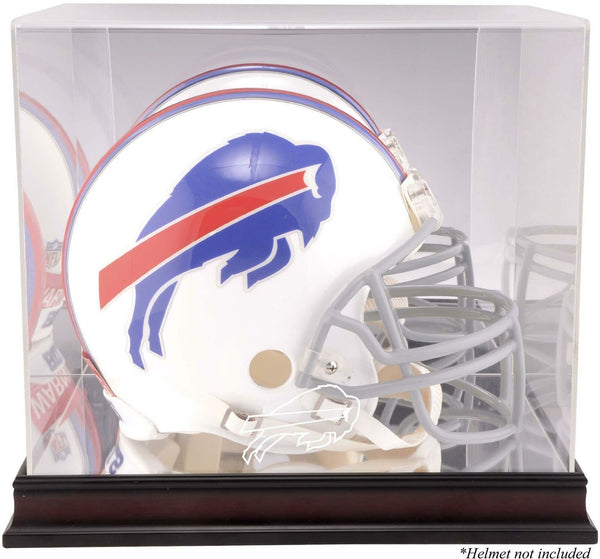 Bills Mahogany Helmet Logo Display Case with Mirror Back-Fanatics