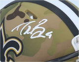 Drew Brees New Orleans Saints Signed Camo Alternate Mini Helmet