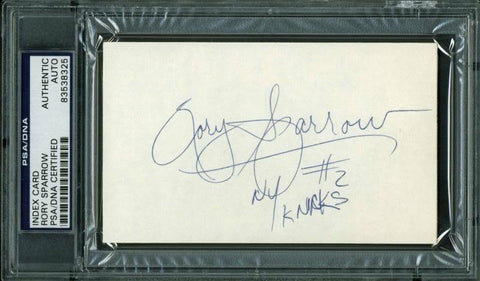 Knicks Rory Sparrow Authentic Signed 3X5 Index Card Autographed PSA/DNA Slabbed