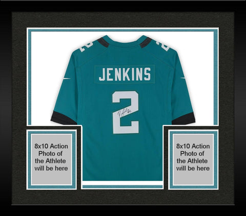 Framed Rayshawn Jenkins Jacksonville Jaguars Autographed #2 Teal Nike Jersey