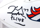 Karl Mecklenburg Autographed Denver Broncos Logo Football- Beckett W Auth *Black