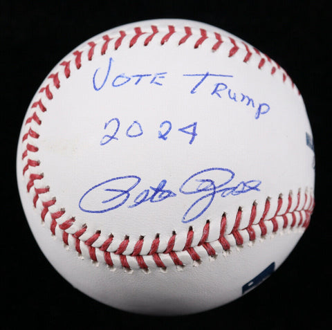 Pete Rose Signed OML Baseball Inscbed "Vote Trump 2024" (Rose Holo) MLB Hit King