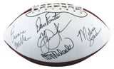 MNF (5) Michaels, Miller, Stark +2 Signed White Panel Nfl Football BAS #AA03941