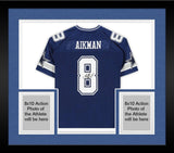 Framed Troy Aikman Cowboys Signed Mitchell & Ness Authentic Jersey w/HOF 06 Insc