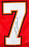 Leonard Fournette Autographed Red Pro Style Jersey- JSA W Auth *7