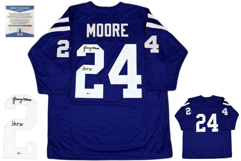 Lenny Moore Autographed SIGNED Jersey - Royal - Beckett Authentic