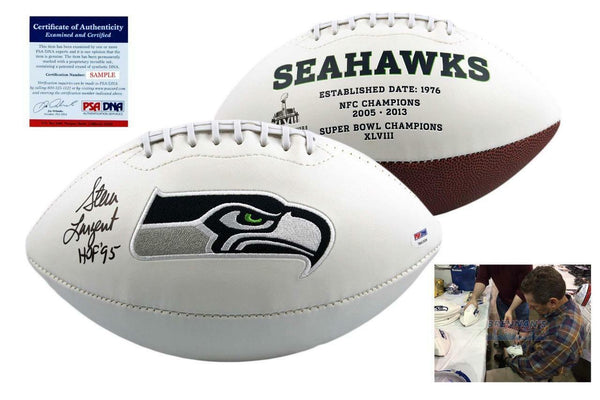 Steve Largent SIGNED Seattle Seahawks Football - PSA/DNA Autographed w/ Photo