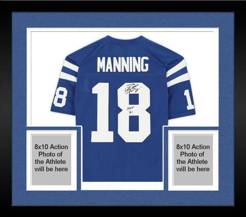 FRMD Peyton Manning Colts Signed Blue Mitchell & Ness Jersey w/"H of 21" Insc