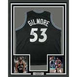 FRAMED Autographed/Signed ARTIS GILMORE 33x42 Black Basketball Jersey RSA COA