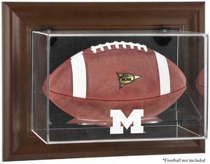Michigan Wolverines Brown Framed Wall-Mountable Football Display Case - Fanatics