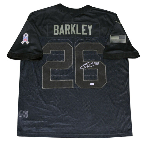 SAQUON BARKLEY SIGNED NEW YORK GIANTS NIKE LIMITED SALUTE TO SERVICE JERSEY BAS