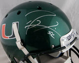 Ray Lewis Autographed Miami Hurricanes Green Schutt F/S Helmet - JSA Auth *Sil