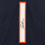 Framed Justin Fields Chicago Bears Autographed Navy Nike Limited Jersey