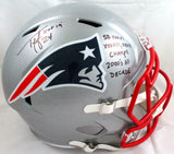 Ty Law Autographed New England Patriots F/S Speed Helmet w/3 Insc.-BeckettW Holo