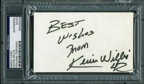 Hawks Kevin Willis Authentic Signed 3X5 Index Card Autographed PSA/DNA Slabbed