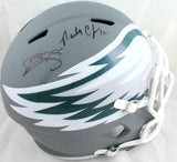 McNabb,Cunningham Autographed Eagles F/S Amp Speed Helmet-Beckett W Holo *Black