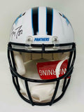 CHRISTIAN McCAFFREY Autographed Panthers White Matte Authentic Helmet FANATICS