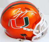 Ray Lewis Autographed Miami Hurricanes Flash Speed Mini Helmet-Beckett W Holo
