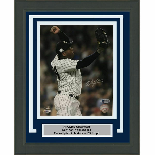FRAMED Autographed/Signed AROLDIS CHAPMAN New York Yankees 8x10 Photo BAS COA #2