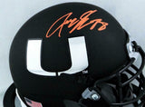 Jeremy Shockey Signed Miami Hurricanes Flat Black Mini Helmet-JSA W Auth *Orange
