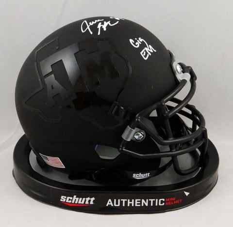 Jace Sternberger Signed Texas A&M Black Schutt Mini Helmet w/Gig Em- JSA W Auth
